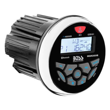 Boss Audio MGR350B Marine Stereo with AM/FM, Bluetooth, USB, Weather Band, and Water-Resistant Design