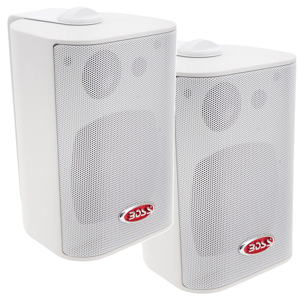Boss Audio MR4.3W 4-Inch Marine Enclosed Box Speakers – White, 200W Power Handling