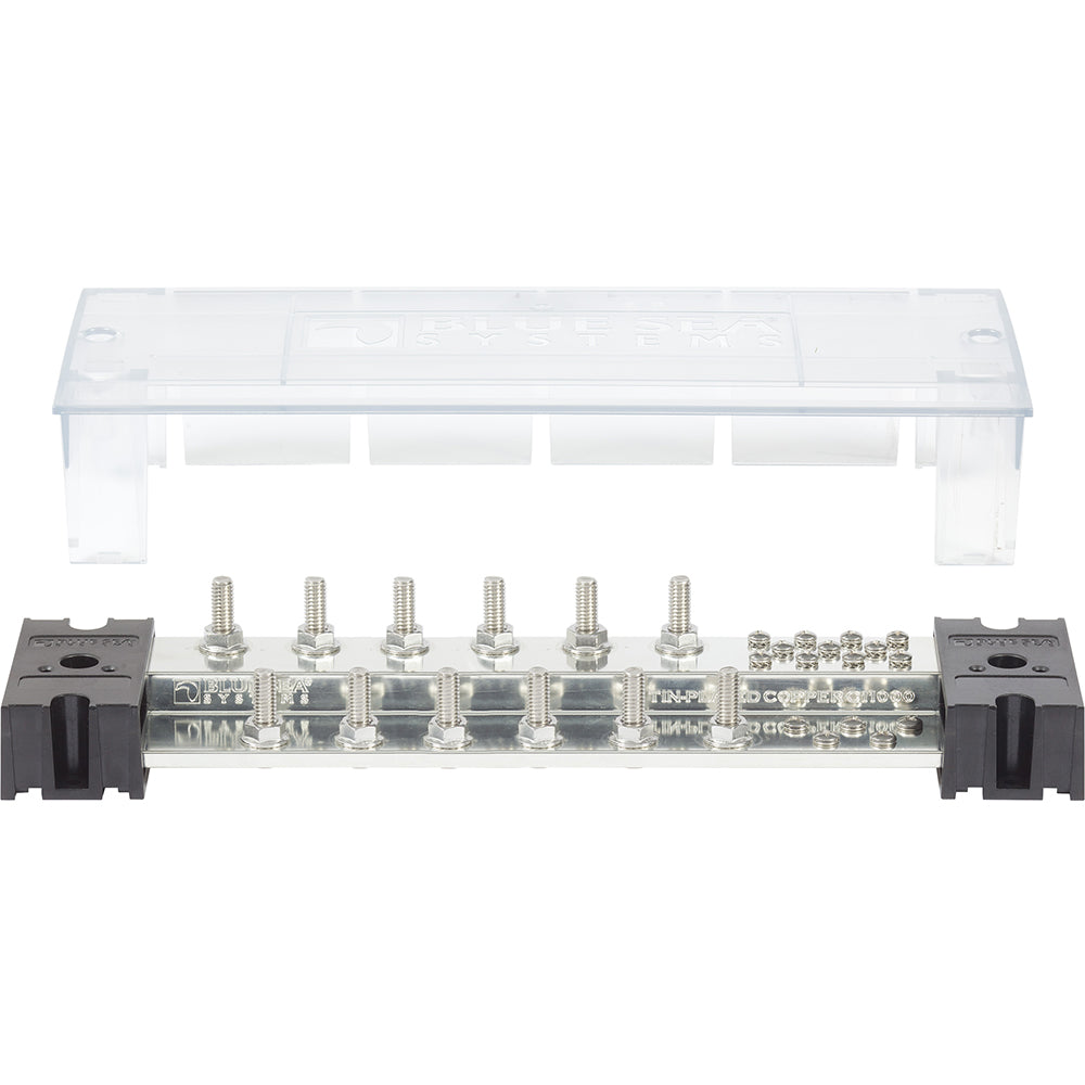 Blue Sea Systems PowerBar 1000 - 12 5/16 inch Terminal Studs with Cover for Heavy-Duty Wiring