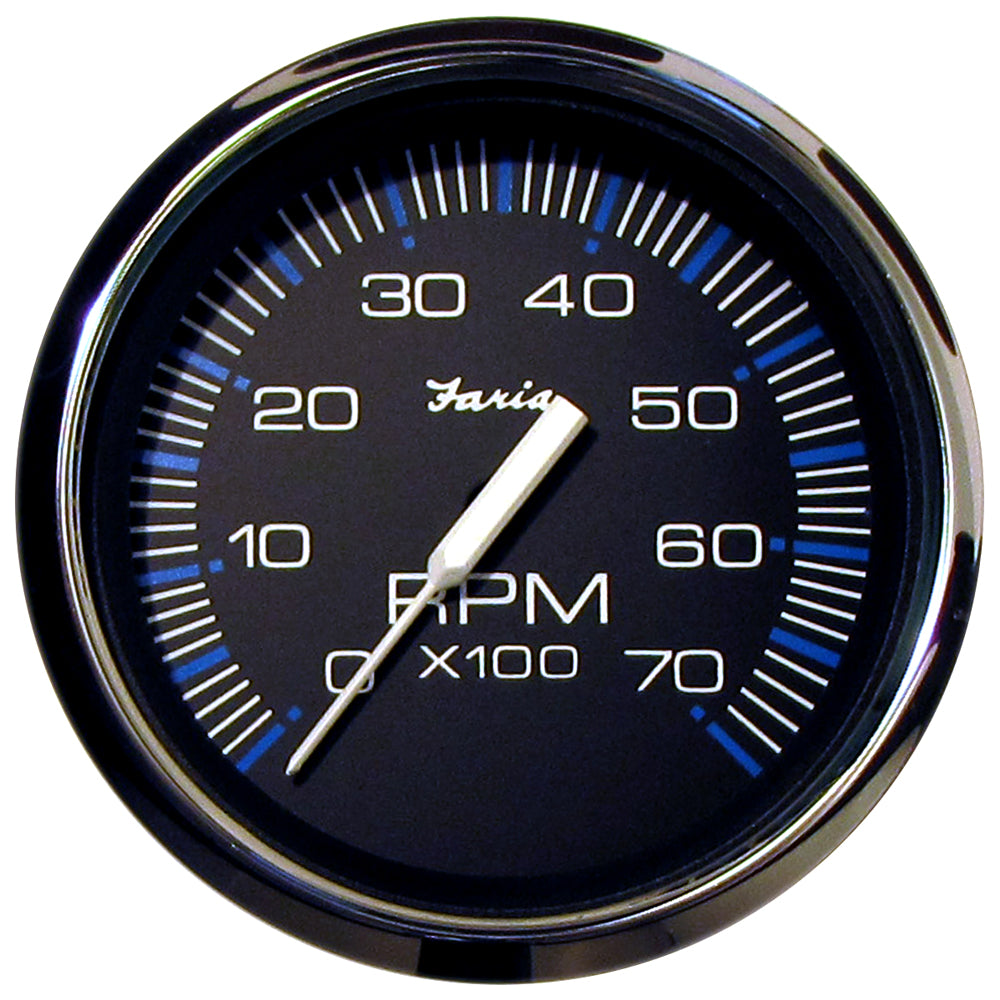 Faria Beede Instruments Chesapeake Black 4-Inch Tachometer - 7000 RPM for All Outboard Gas Engines