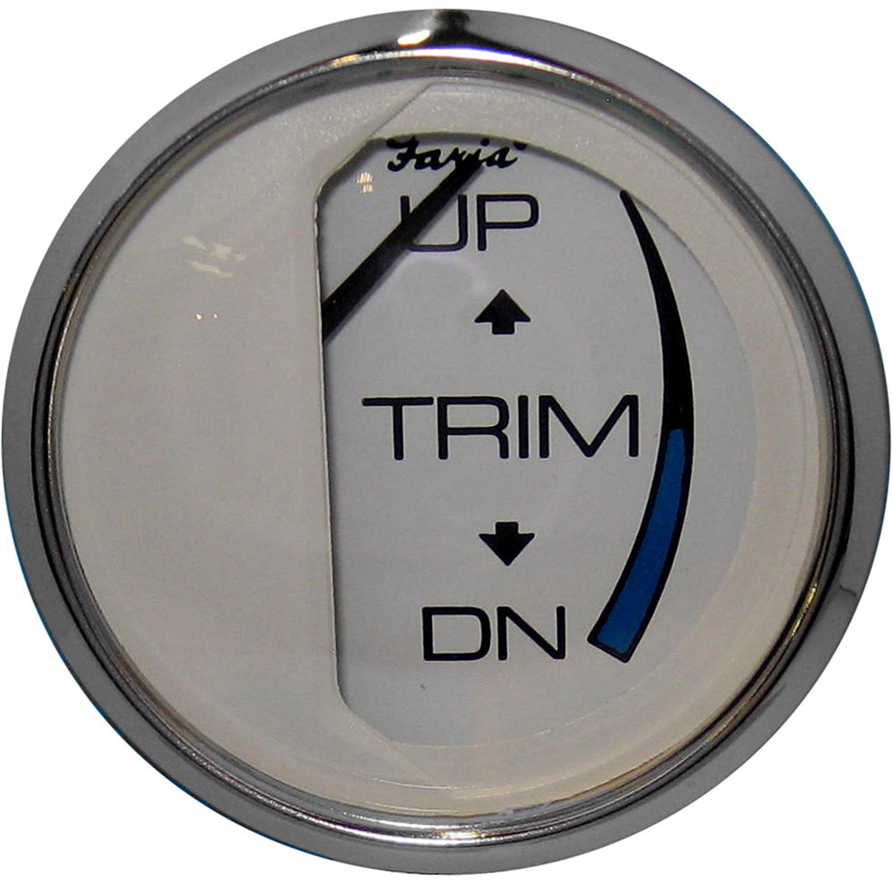 Faria Beede Instruments Chesapeake White SS 2-Inch Trim Gauge for Johnson/Evinrude/Suzuki Outboards