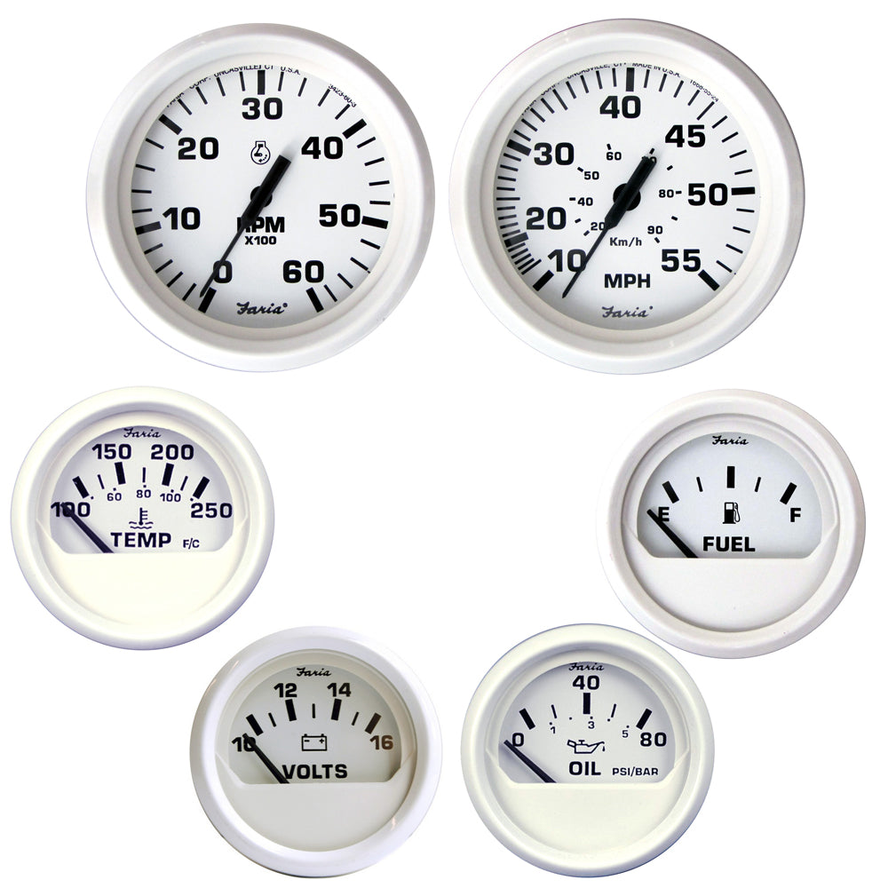 Faria Beede Instruments Dress White Boxed Set for Inboard Motors, Model KT9797
