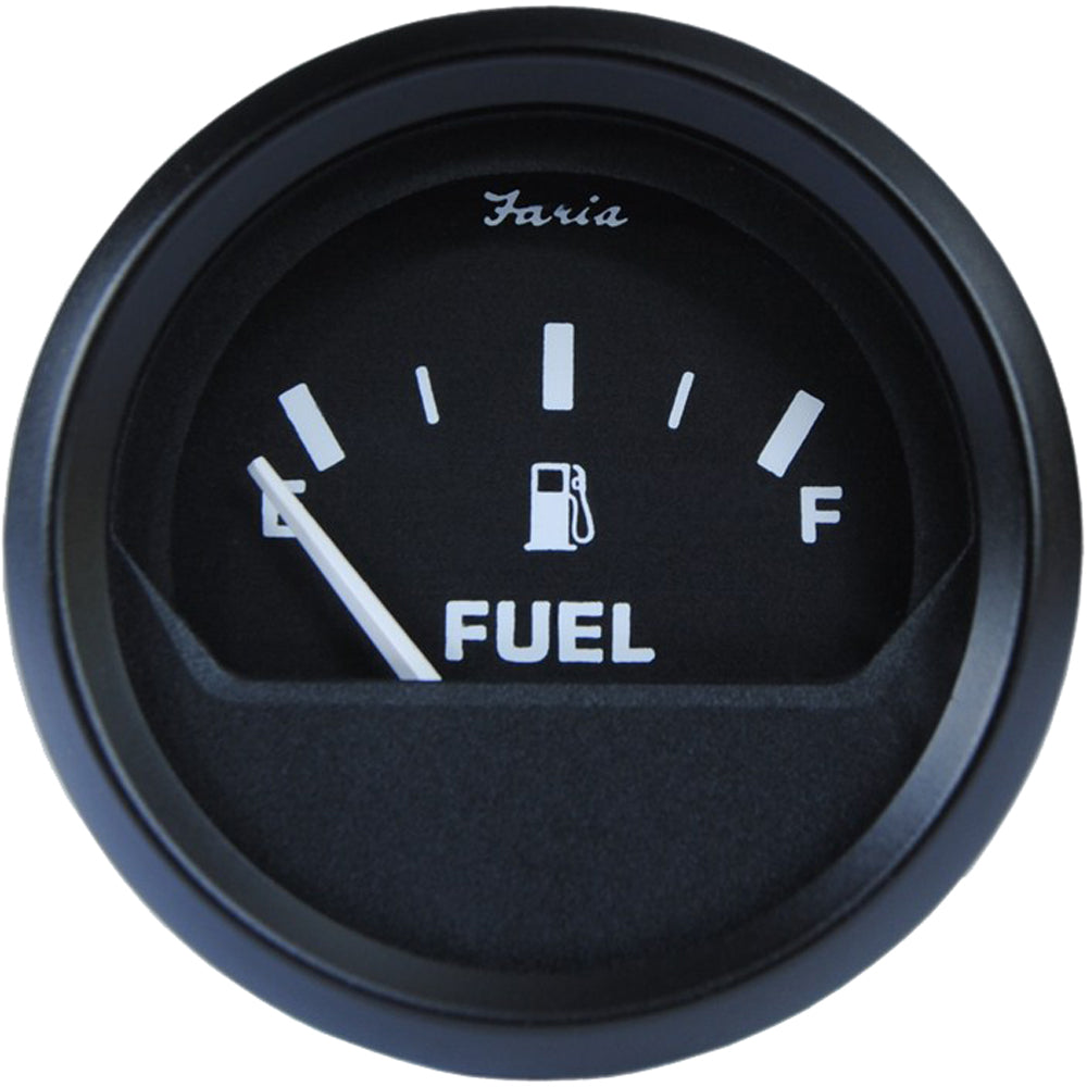 Faria Beede Instruments Euro Black 2-Inch Fuel Level Gauge (Part Number 12801)