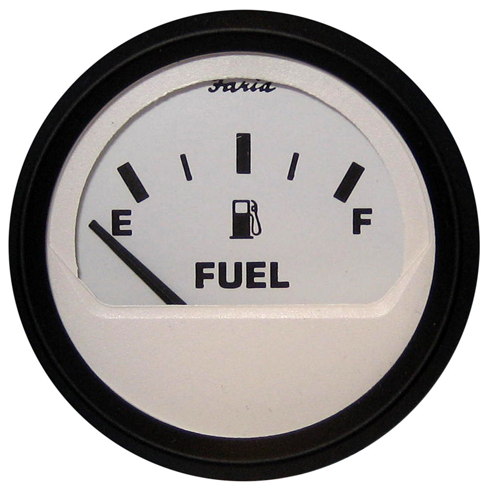 Faria Beede Instruments Euro White 2-Inch Fuel Level Gauge (E-1/2-F)
