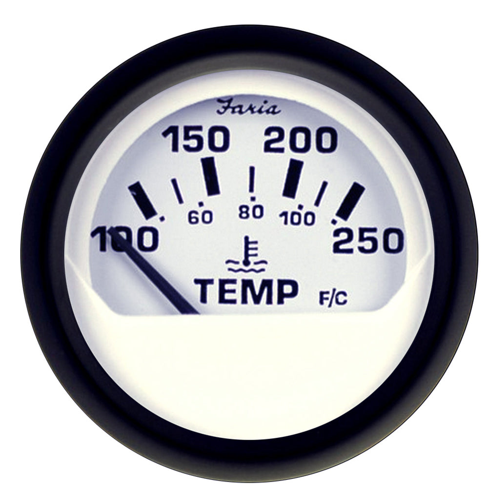 Faria Beede Instruments Euro White 2-Inch Water Temperature Gauge (100-250°F)