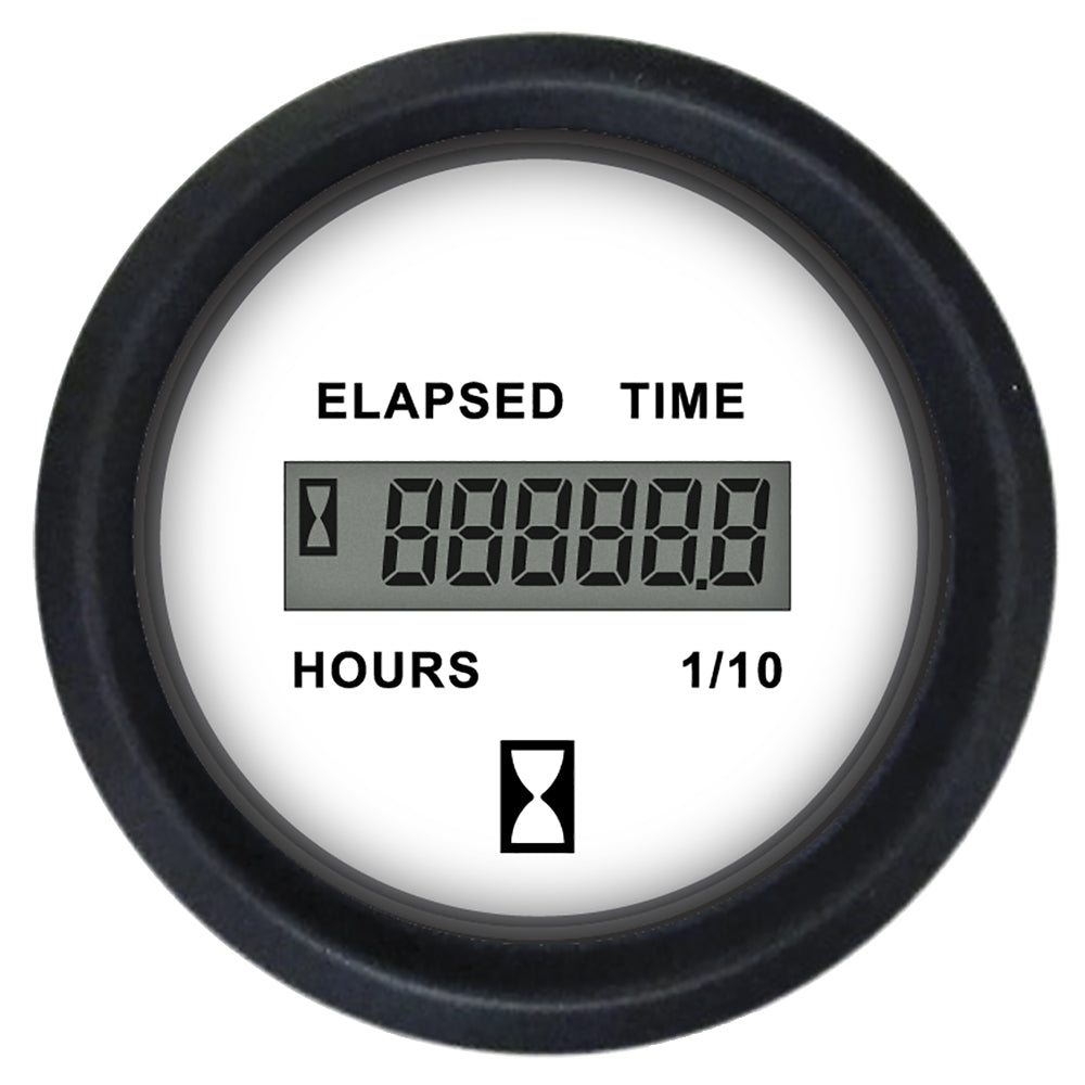 Faria Beede Instruments Euro White 2-Inch Digital Hourmeter - Model MH0243