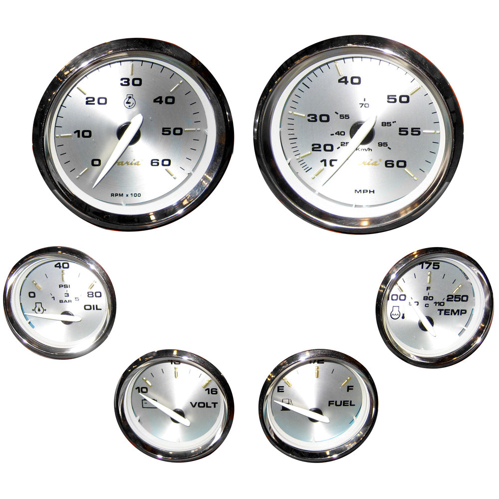 Faria Beede Instruments Kronos Boxed Set of 6 Gauges for Inboard Motors