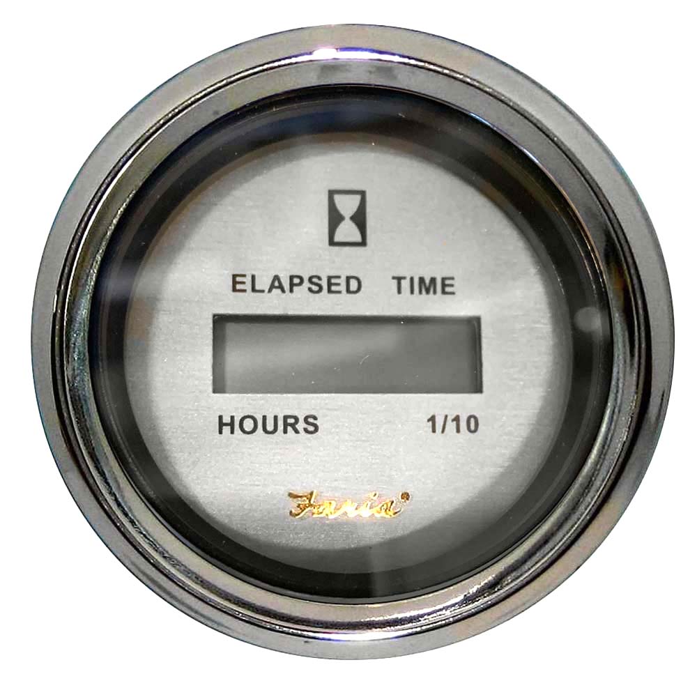 Faria Beede Instruments Kronos 2-Inch Hourmeter – Digital 10,000 Hours with Polished Stainless Steel Bezel and LED Illumination