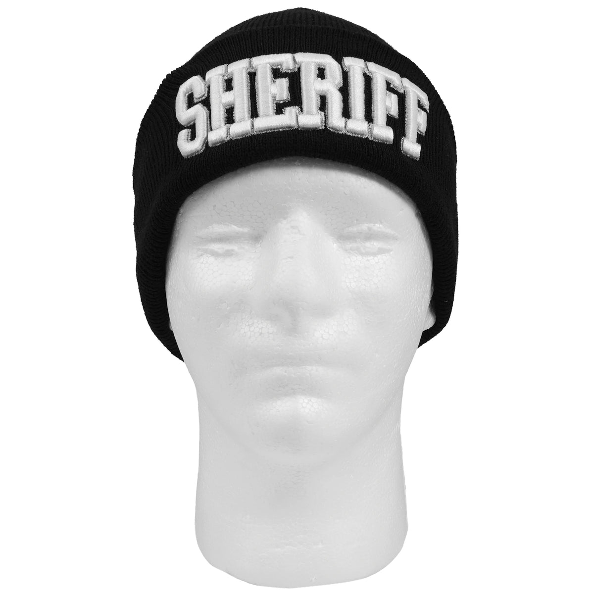Rothco Deluxe Sheriff Embroidered Watch Cap, Black and White, Part Number 54770