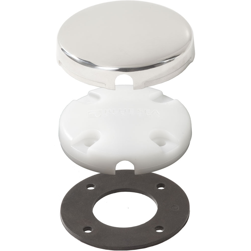 Blue Sea Systems Side Entry CableClam with Stainless Steel Dress Cap – Waterproof Marine Cable Entry for Boats