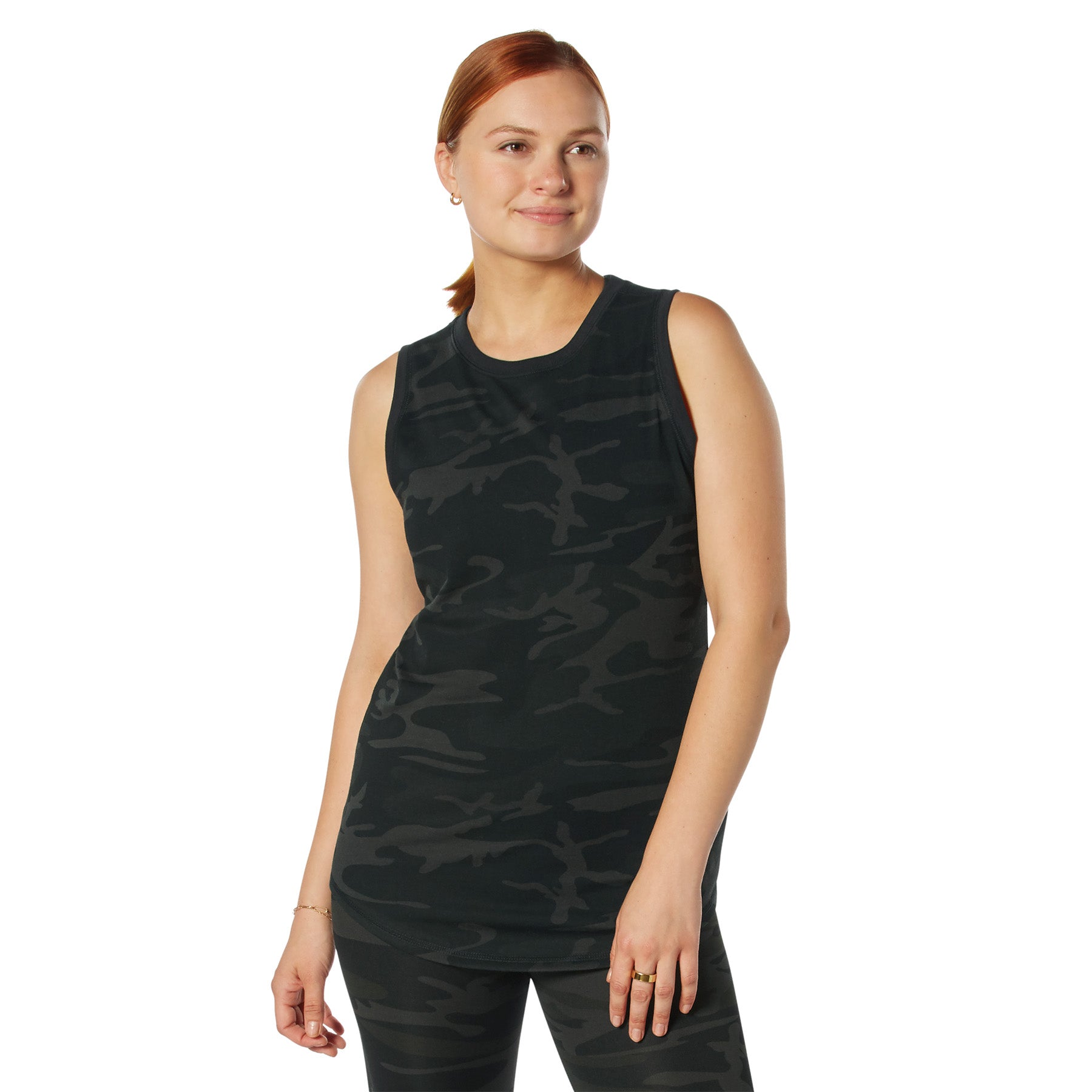 Rothco Women’s Essential Moisture Wicking Tank Top – Midnight Black Camo, Size M