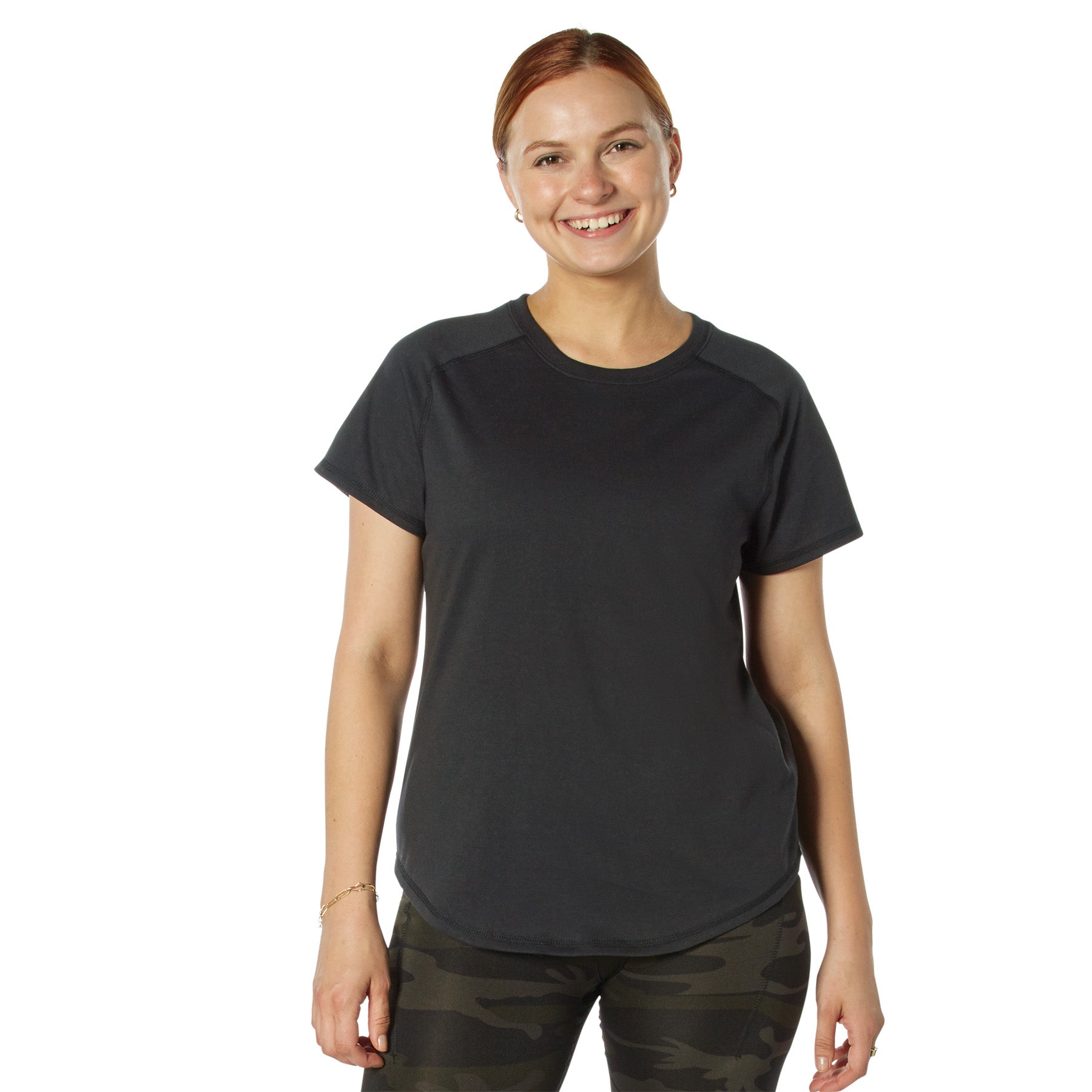 Rothco Women's Essential Moisture Wicking Raglan Sleeve T-Shirt in Black, Size Small