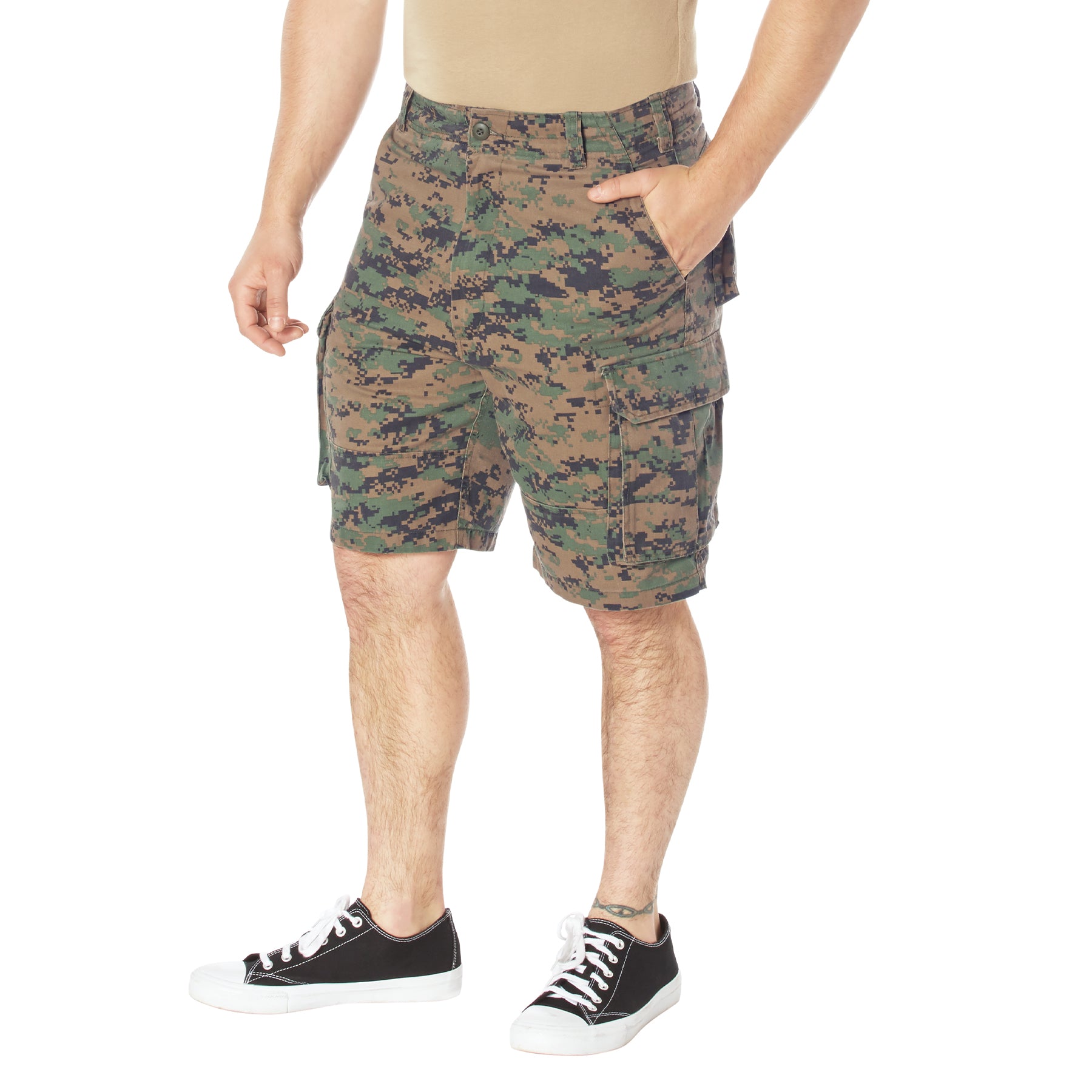Rothco Vintage Paratrooper Cargo Shorts 2XL Woodland Digital Camo