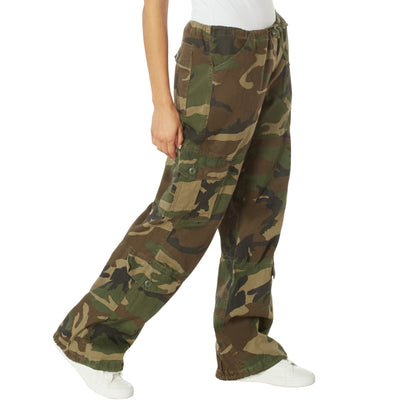 Rothco Womens Vintage Paratrooper Fatigue Pants in Woodland Camo Size M