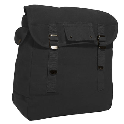 Rothco Heavyweight Canvas Musette Bag Black - Versatile 15 Liter Shoulder and Backpack Carrier