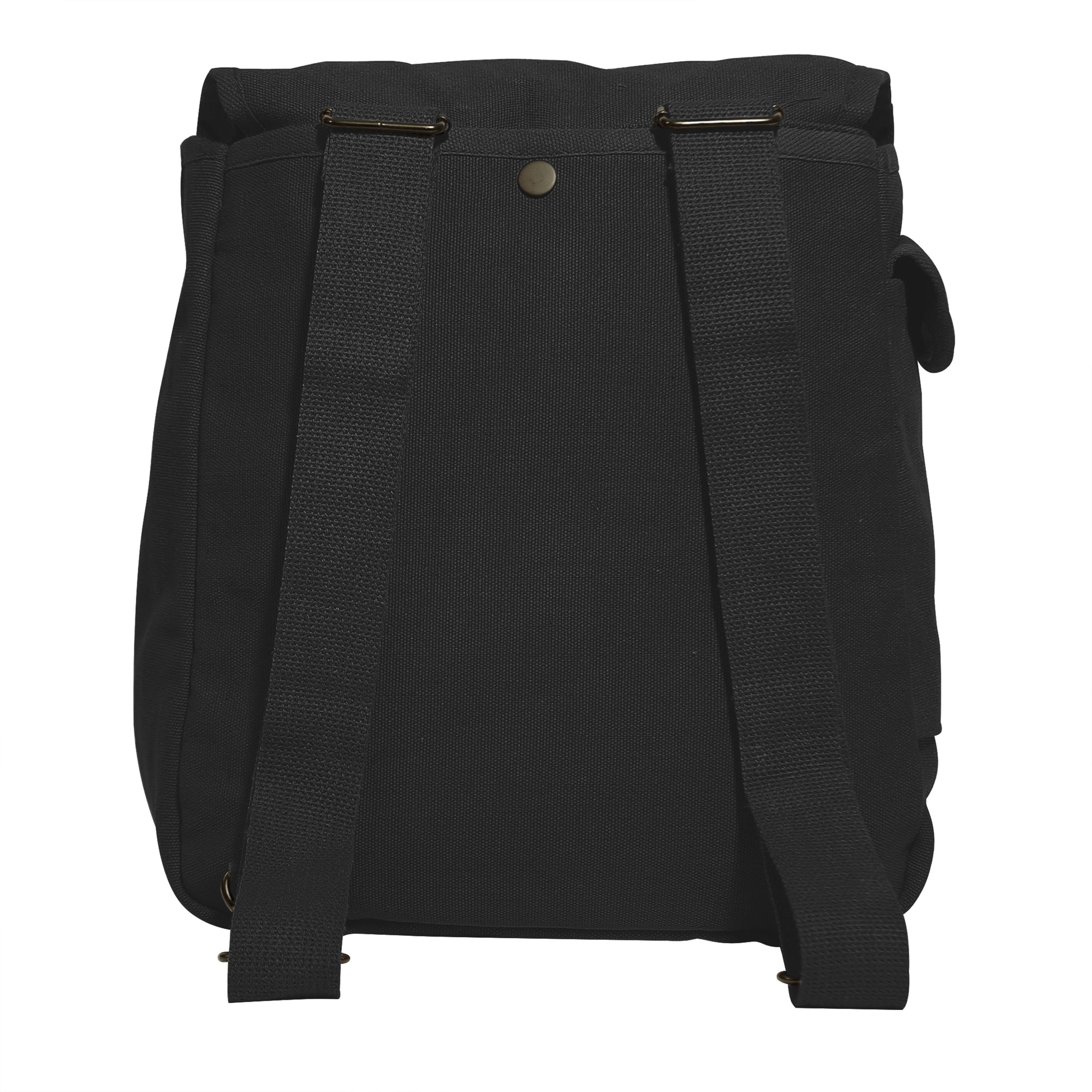 Rothco Heavyweight Canvas Musette Bag Black - Versatile 15 Liter Shoulder and Backpack Carrier