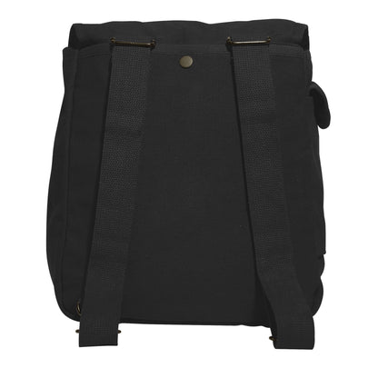 Rothco Heavyweight Canvas Musette Bag Black - Versatile 15 Liter Shoulder and Backpack Carrier