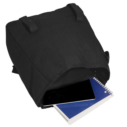 Rothco Heavyweight Canvas Musette Bag Black - Versatile 15 Liter Shoulder and Backpack Carrier
