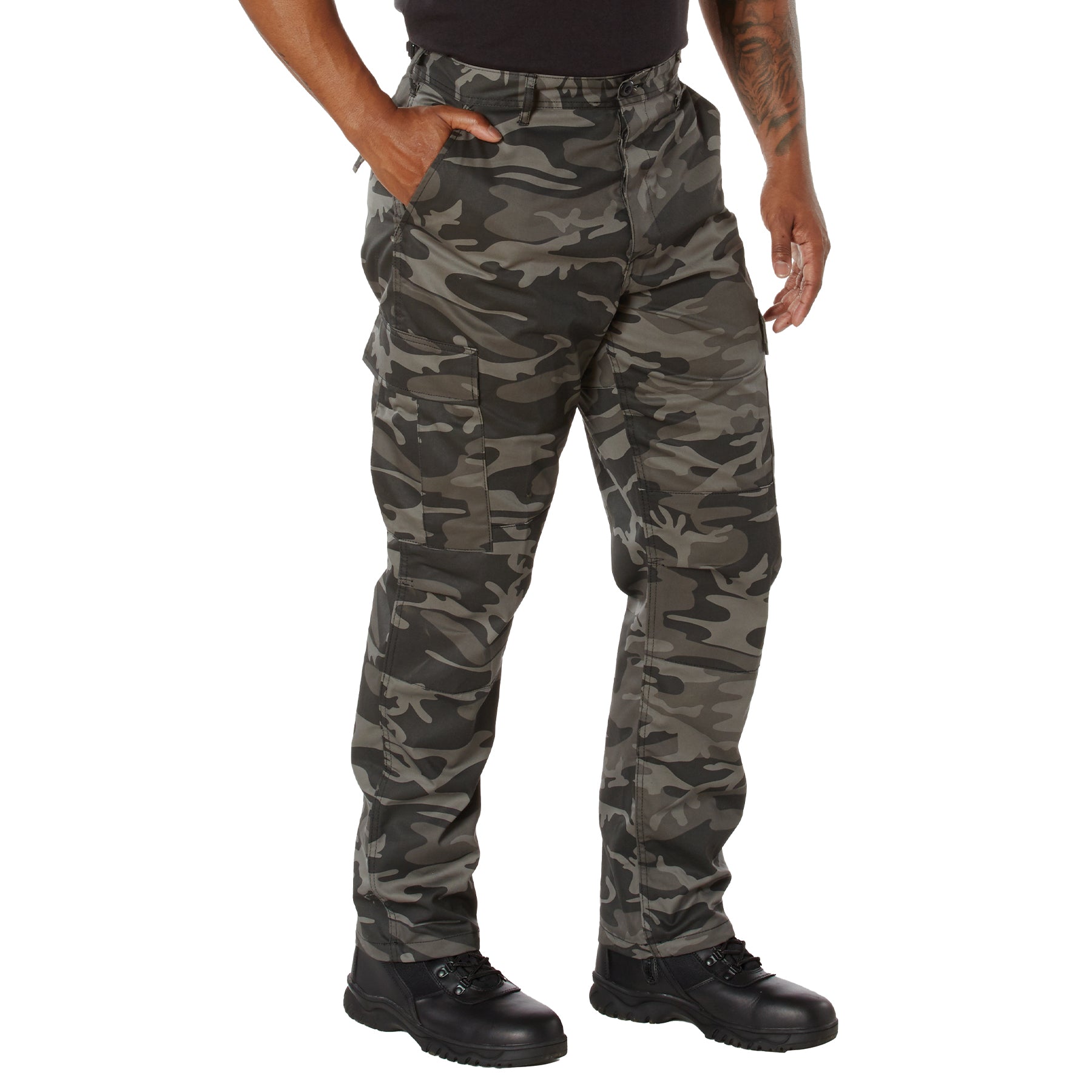 Rothco Color Camo Tactical BDU Pants in Black Camo, Size XS