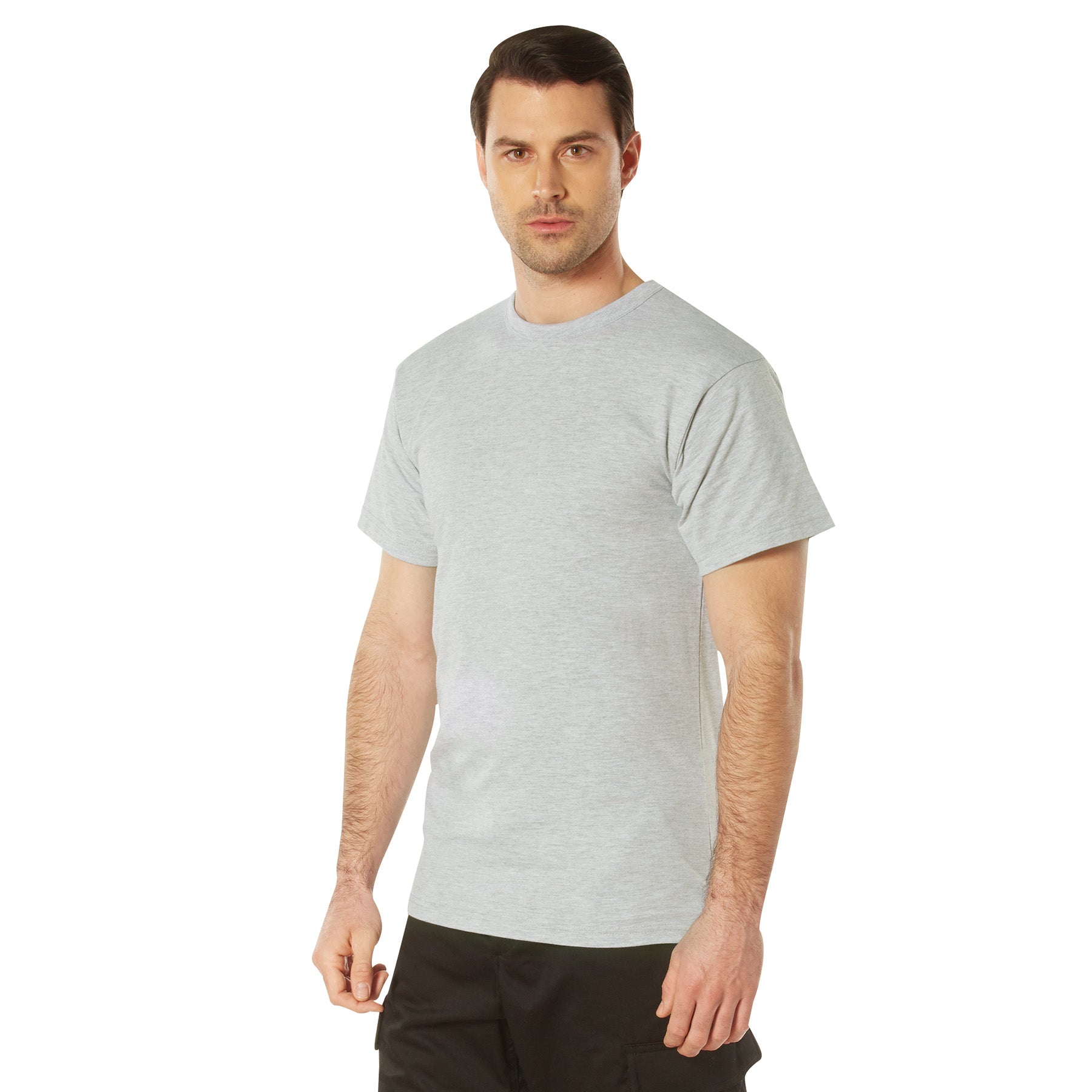 Rothco Solid Color Short Sleeve Crew Neck T-Shirt in Heather Grey Size Small