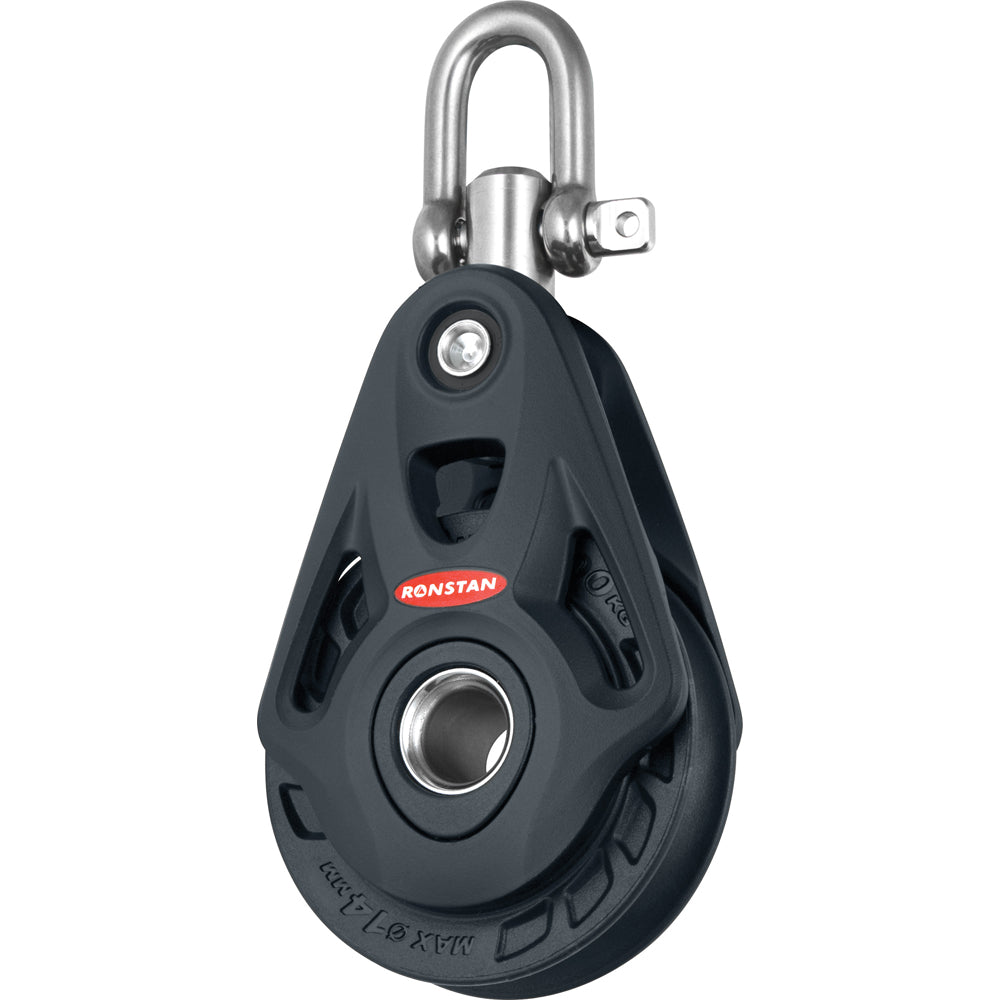 Ronstan Series 75 Core Block - Single - Durable Aluminum Alloy Cheek and Acetal Sheave for Sailing Applications