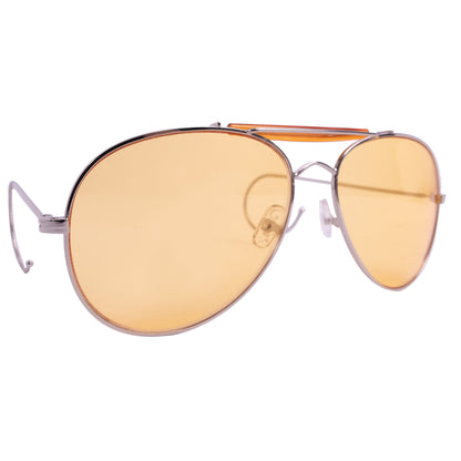 Rothco Aviator Air Force Style Sunglasses in Yellow with Military Printed Case and Box