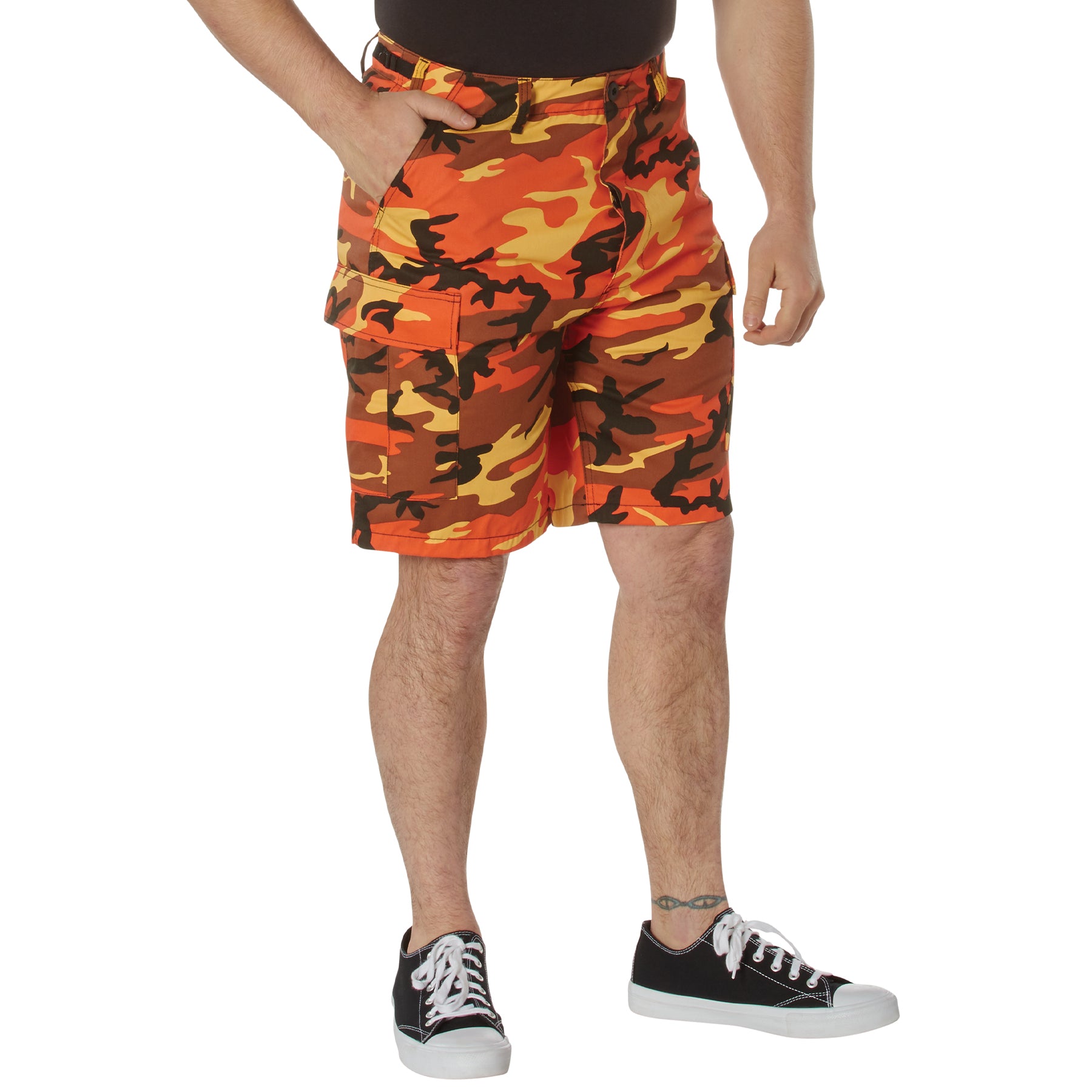 Rothco Camo BDU Shorts Savage Orange Camo Size L – Tactical Cargo Shorts for Outdoor and Workwear