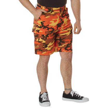 Rothco Camo BDU Shorts Savage Orange Camo Size L – Tactical Cargo Shorts for Outdoor and Workwear