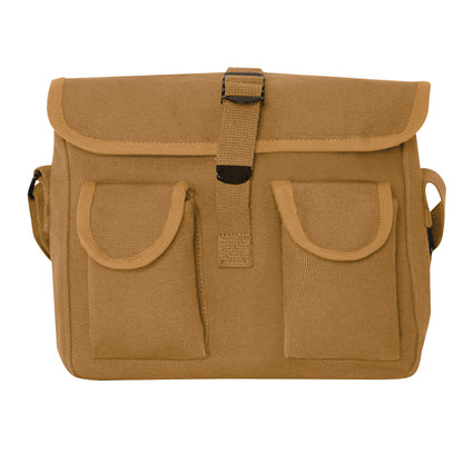 Rothco Canvas Ammo Shoulder Bag Coyote Brown - Military Style Crossbody Bag for Everyday Carry and Shooting Sports