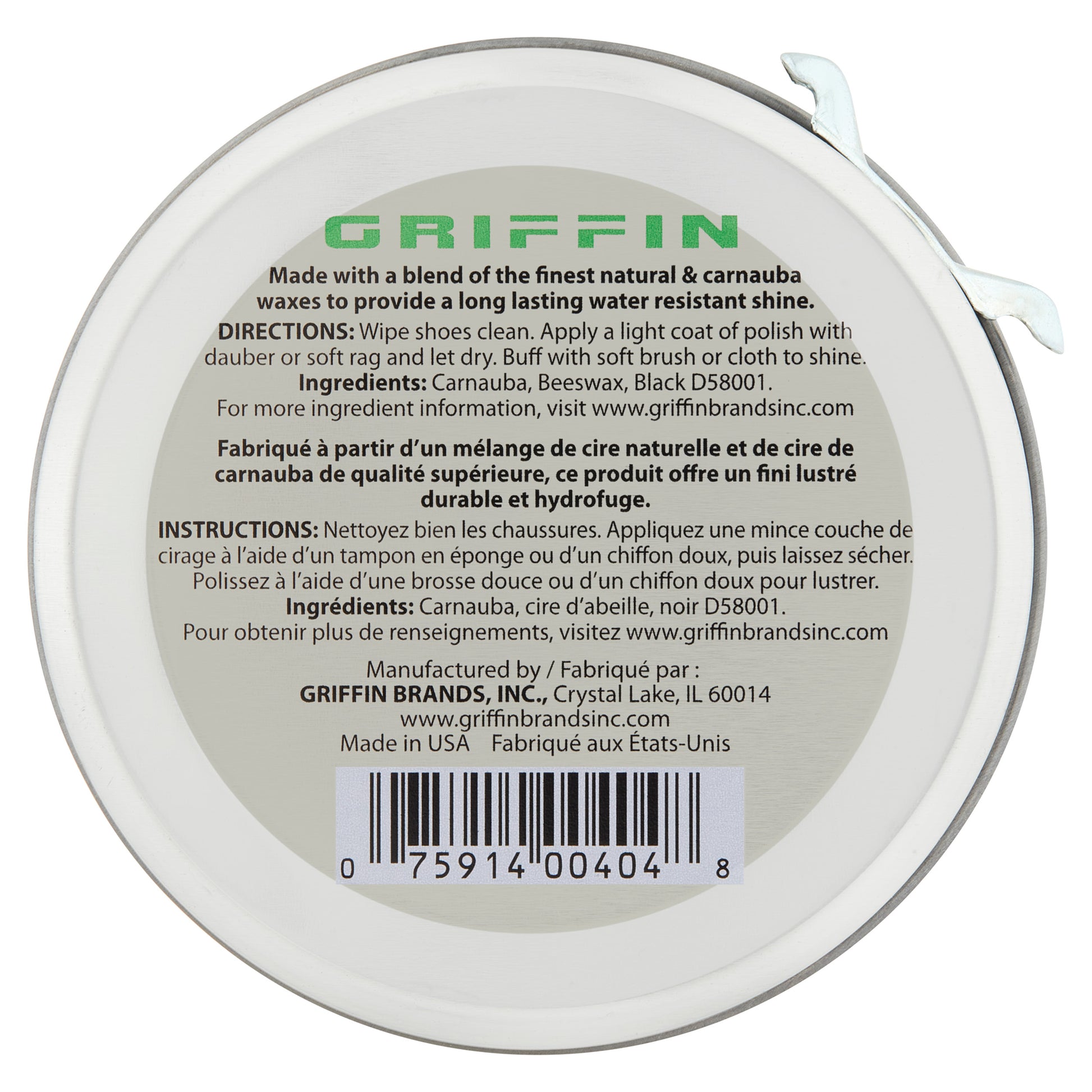 Griffin Military Shine Shoe Polish Part Number 20202 - Black Leather Shoe Care for Military & Tactical Footwear