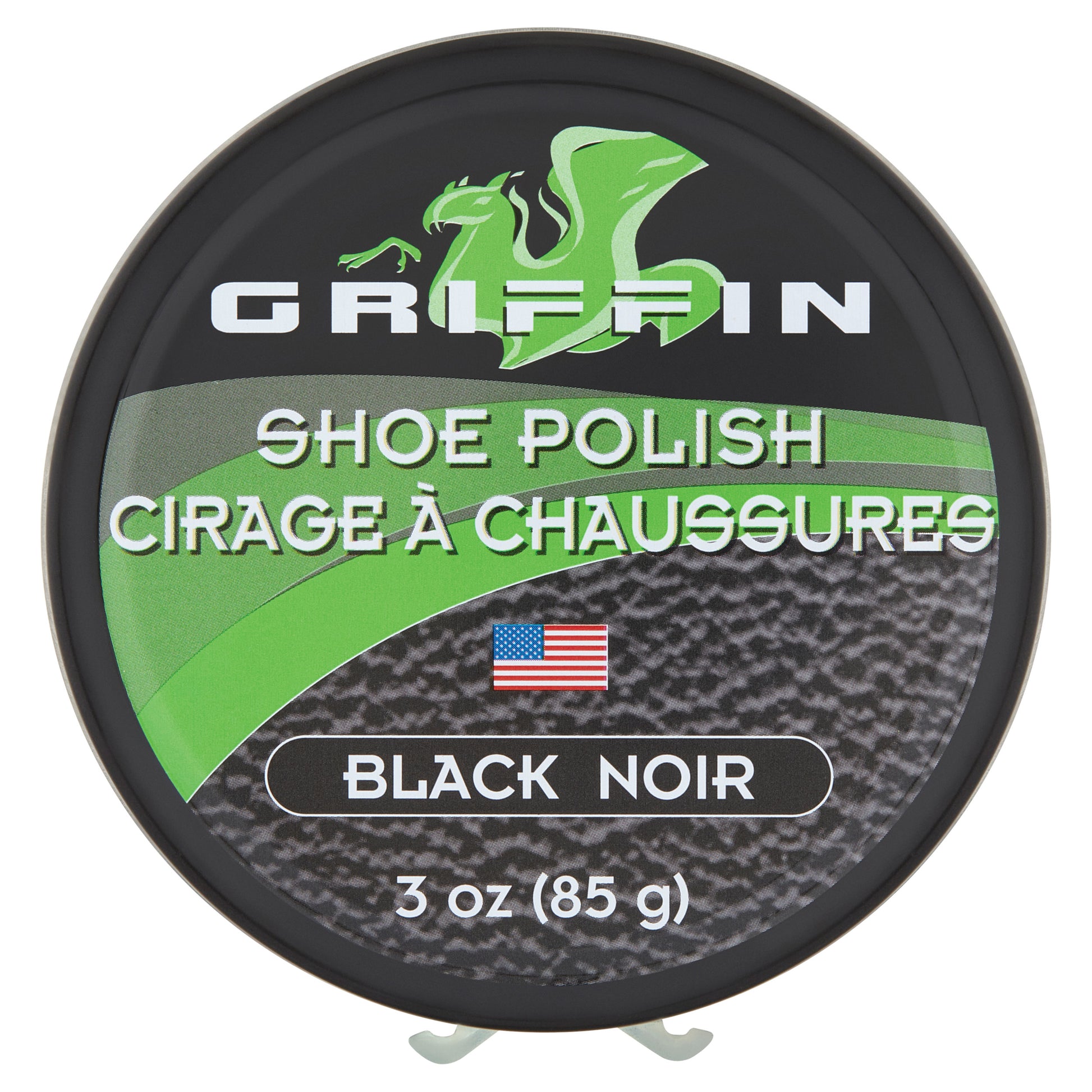 Griffin Shoe Polish 3 oz. Black - High Shine Leather Protector with Carnauba Wax and Beeswax