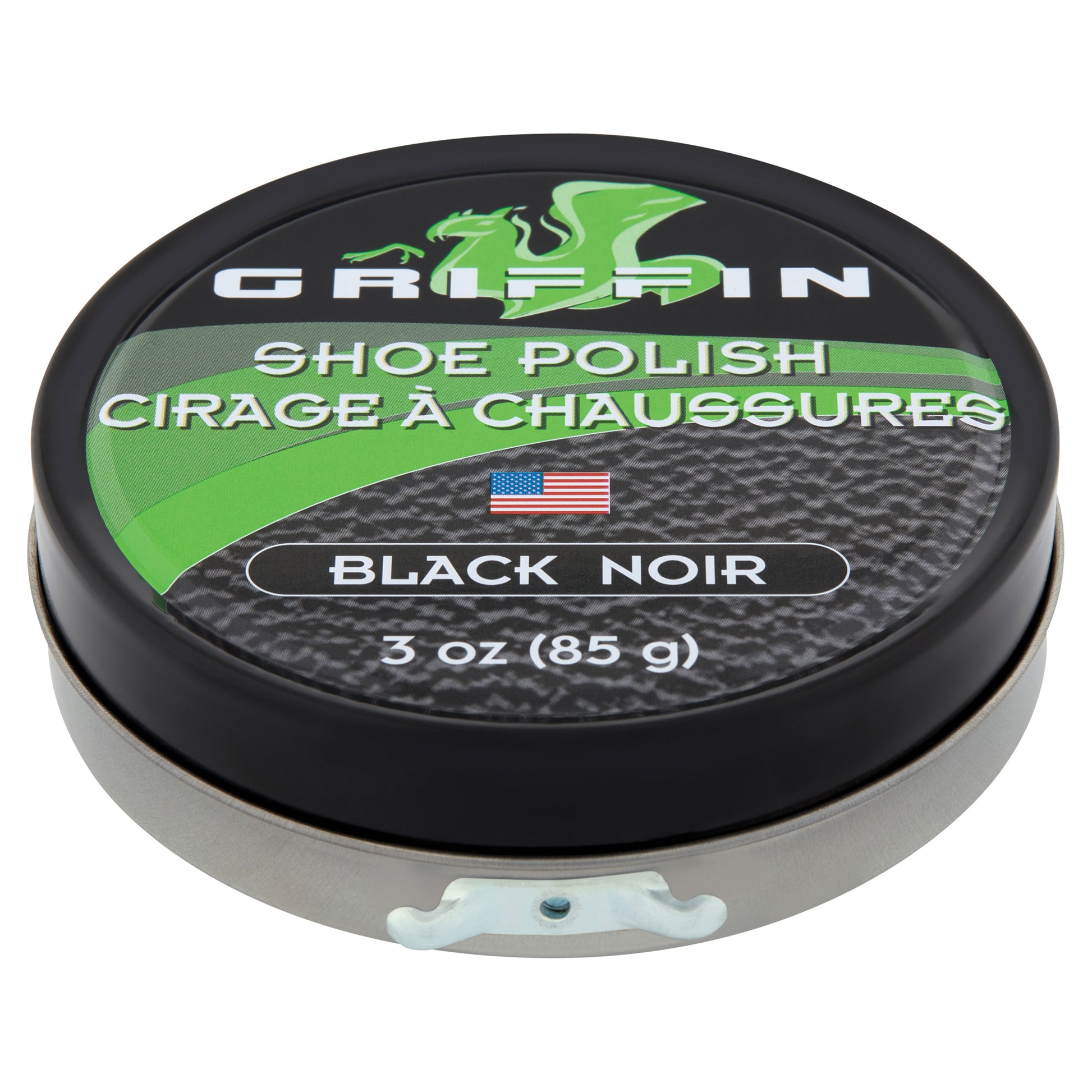 Griffin Shoe Polish 3 oz. Black - High Shine Leather Protector with Carnauba Wax and Beeswax