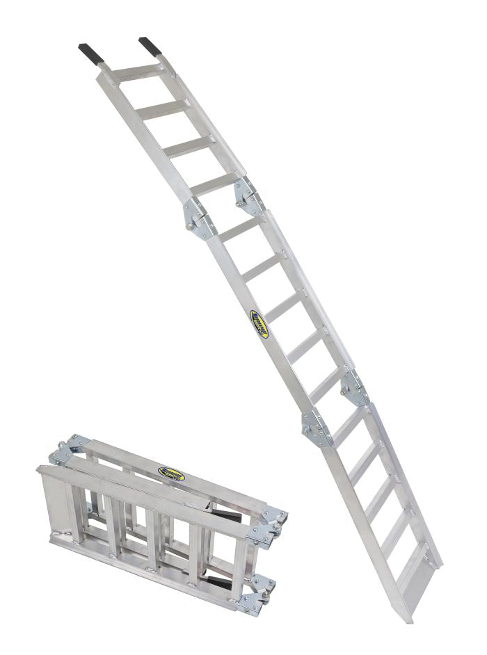 MOTORSPORT PRODUCTS 91-3700 6ft Aluminum Tri-Fold Ramp for Easy Vehicle Loading
