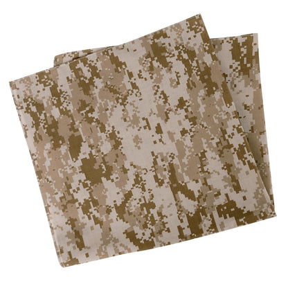 Rothco Large Digital Camo Bandana in Desert Digital Camo – Multi-purpose 27x27 Inch Cotton Headwear