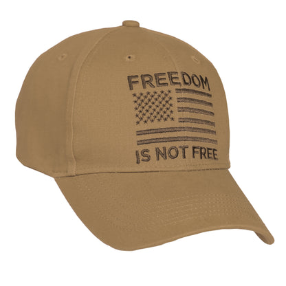 Rothco Freedom Is Not Free Low Profile Cap in Coyote Brown