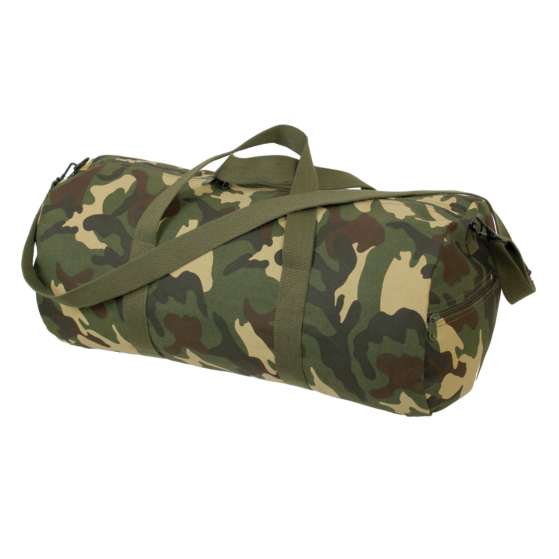 Rothco Canvas Shoulder Duffle Bag Woodland Camo - 19 Inch Military Style Travel & Gym Bag