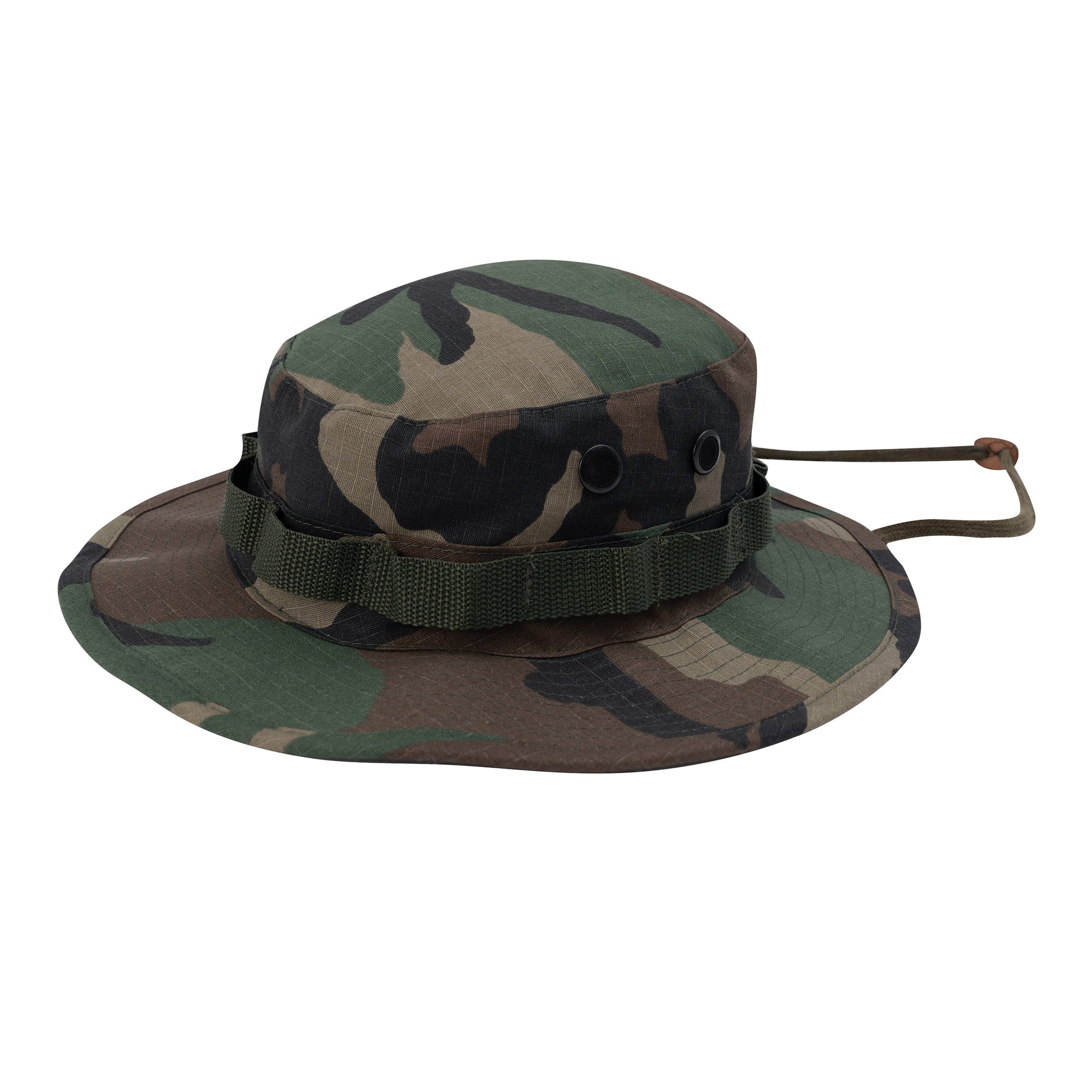 Rothco 100% Cotton Rip-Stop Boonie Hat with Woodland Camo Pattern, Size 7 3/4