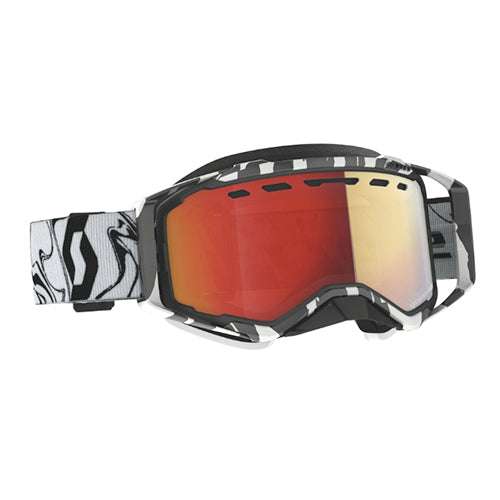 SCOTT Prospect SnowX Goggle LS Marble Black/White with Red Chrome Lens - Part #278603-7082341
