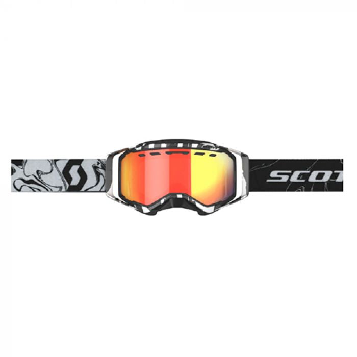 SCOTT Prospect SnowX Goggle LS Marble Black/White with Red Chrome Lens - Part #278603-7082341