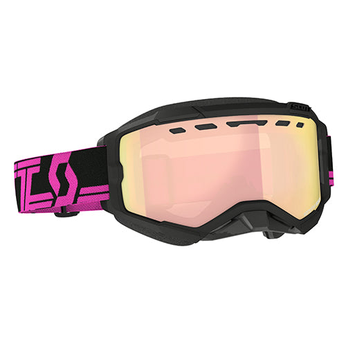 SCOTT Fury SnowX Goggle Black/Pink with EnH Rose Chrome Lens - Part Number 278605-1254348