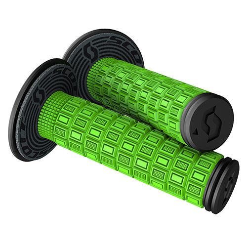 SCOTT Grip Mellow + Donut Neon Green/Black Bicycle Handlebar Grips (Part #269305-4376)