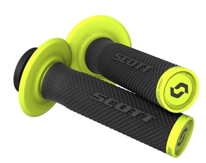 Scott SX II Lock-On Handlebar Grips with Cam Set – Black and Yellow, One Size