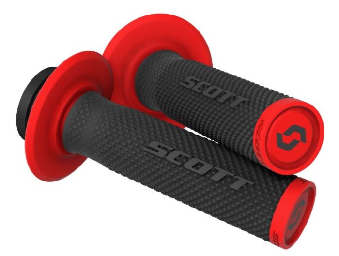 SCOTT SX II Lock-On Handlebars and Cam Set - Black/Red, One Size