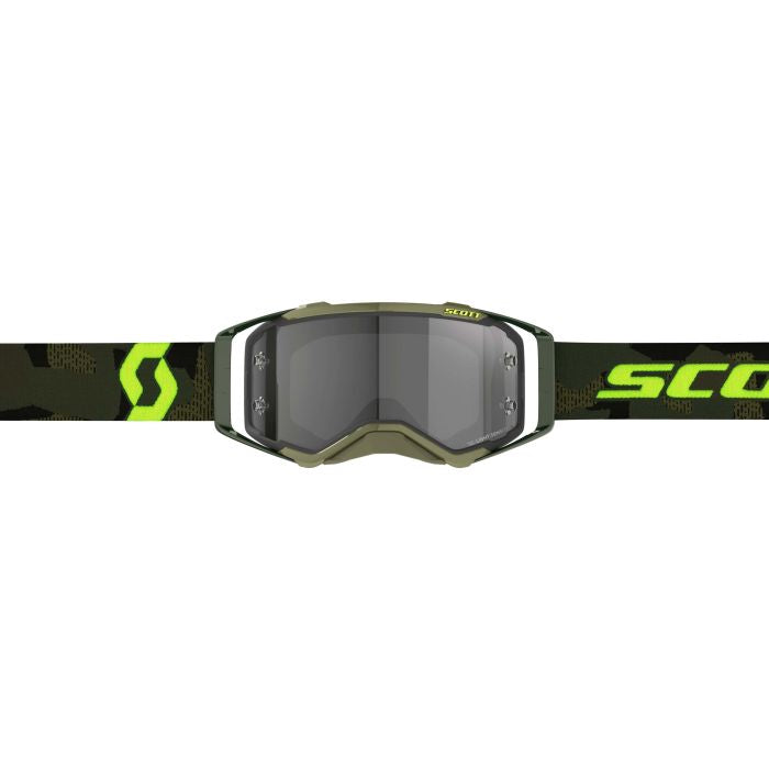 SCOTT Prospect LS Kaki Green and Neon Yellow Bike Jersey with Grey Works Details - Part Number 272820-7701327