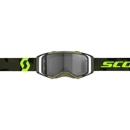 SCOTT Prospect LS Kaki Green and Neon Yellow Bike Jersey with Grey Works Details - Part Number 272820-7701327