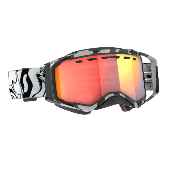 SCOTT Prospect Snow Cross LS Marbl Black/Red Chrome – Durable Ski Goggles with Enhanced Comfort