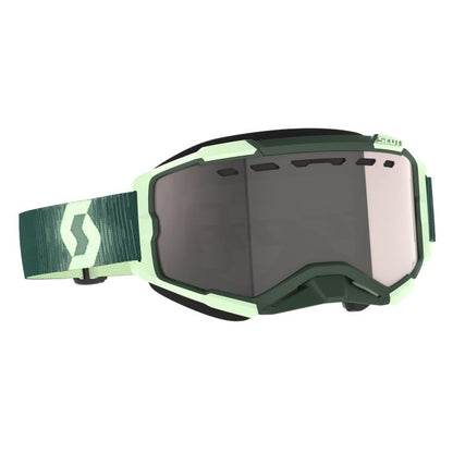SCOTT Fury SnowX Dark Green & Mint Green Silver Chrome Ski Goggles - Part #278605-7703313