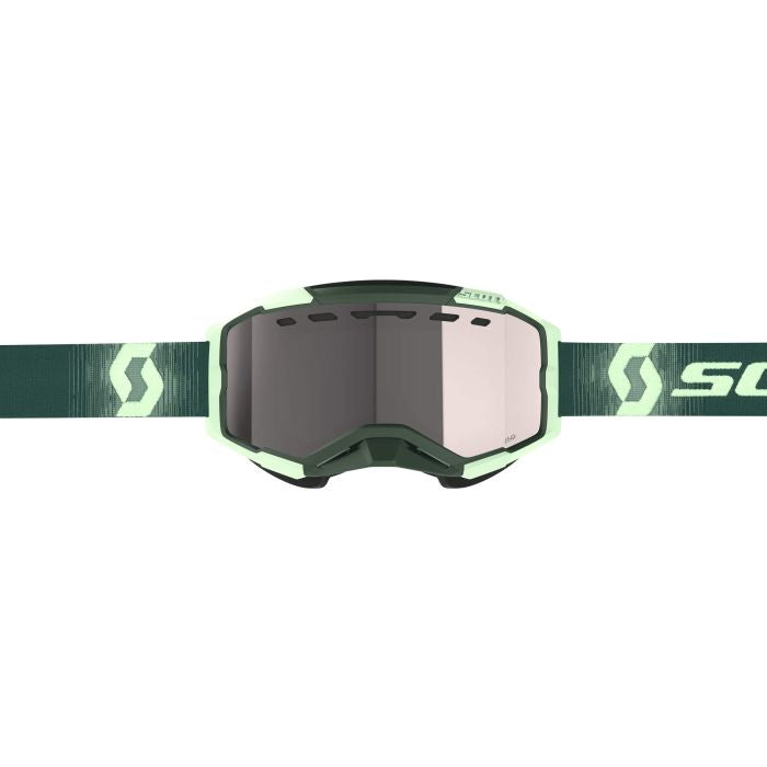 SCOTT Fury SnowX Dark Green & Mint Green Silver Chrome Ski Goggles - Part #278605-7703313