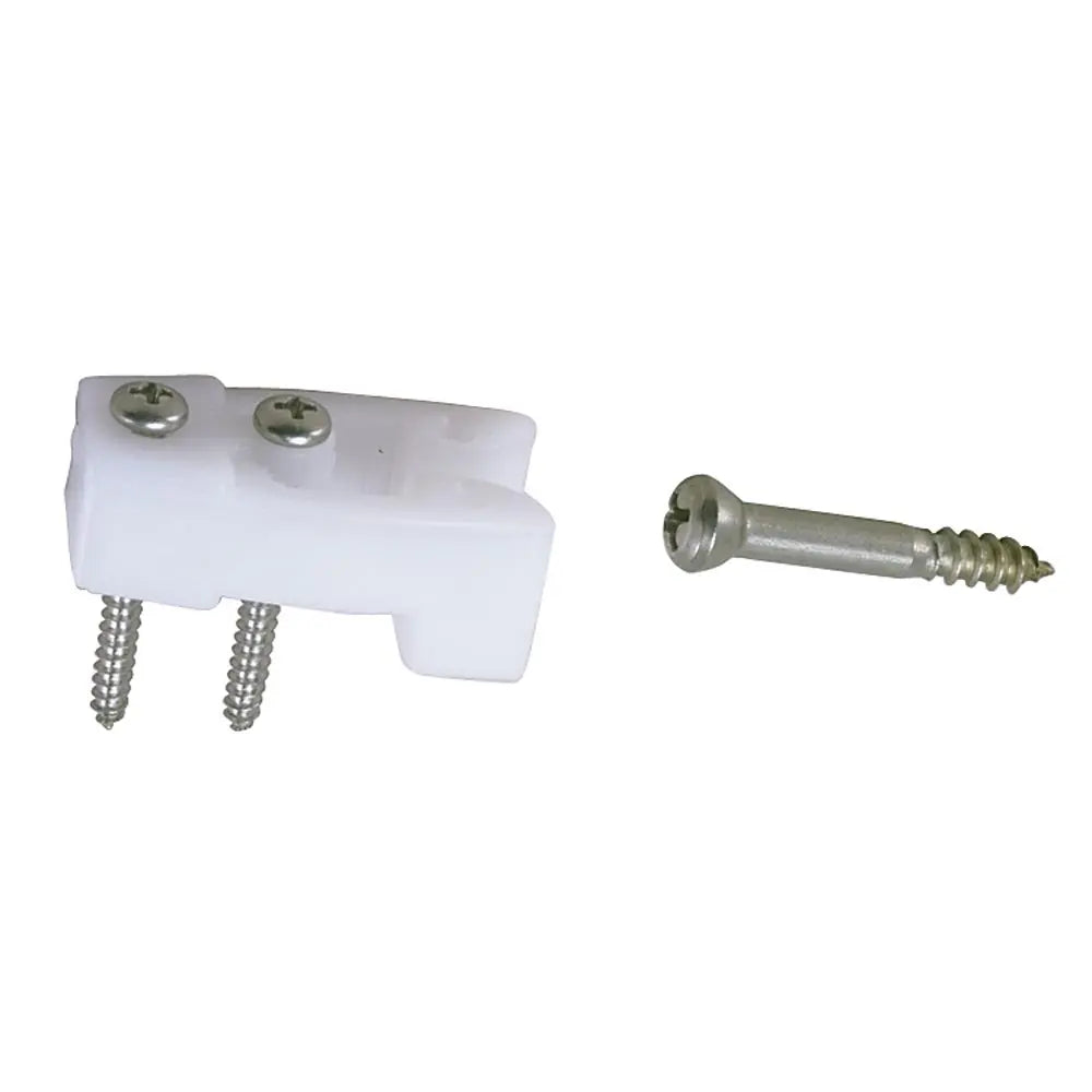 Perko Door Catches Pair in White Nylon and Stainless Steel - Part Number 0554DP