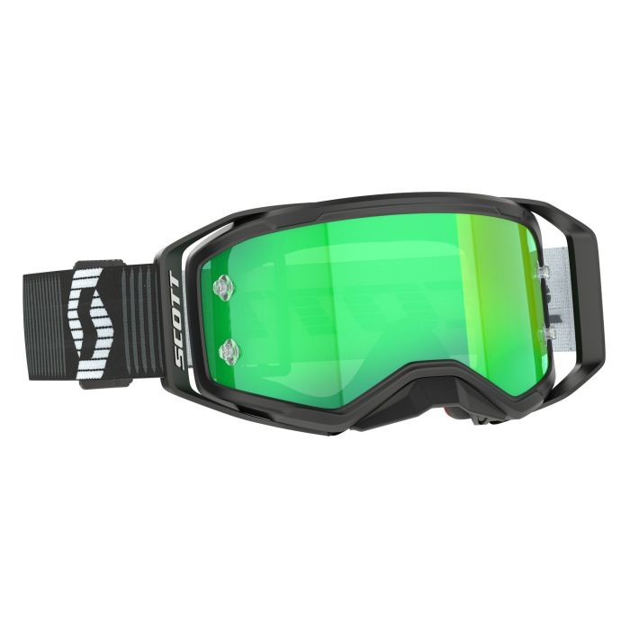 Scott Prospect 2.0 Black/White Green Chrome Works with Xtra Clear Lens